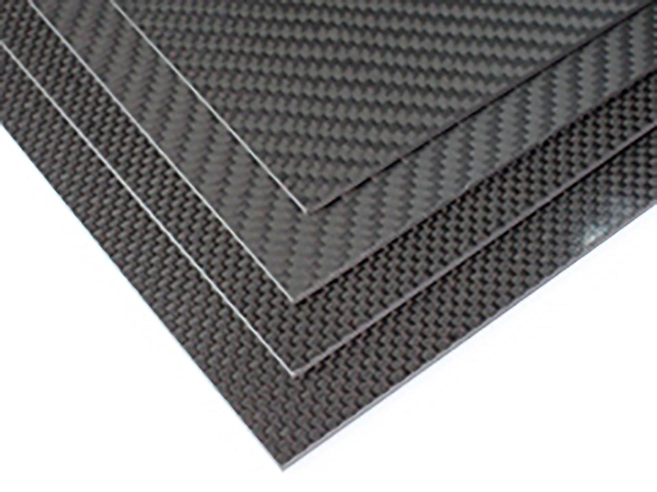 Карбонова пластина 1 мм x 200 мм x 300 мм (3K Twill плетіння)