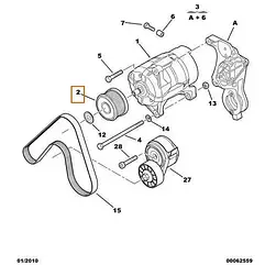 Шків генератора Fiat Ducato 250, Peugeot Boxer 3, Citroen Jumper 3 (2006-2014) 3.0, 504088796, 574087