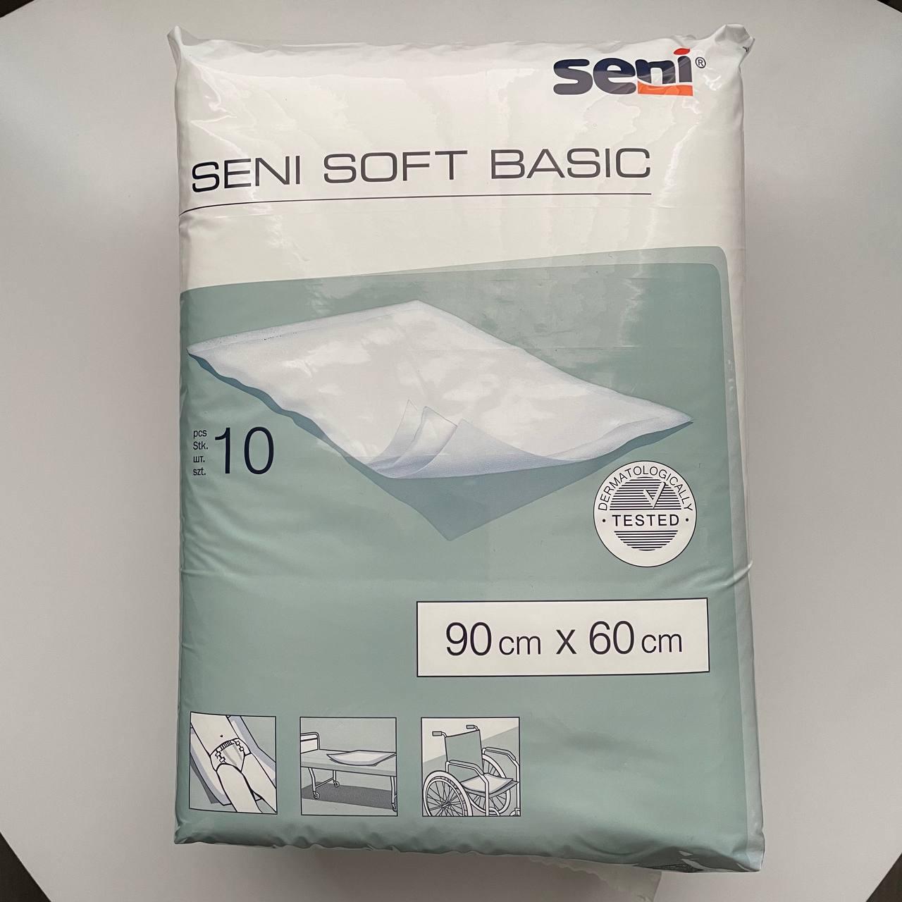 Пелюшки гігієнічні універсальні Seni Soft Basic 90см*60см, 10 шт., фото 1