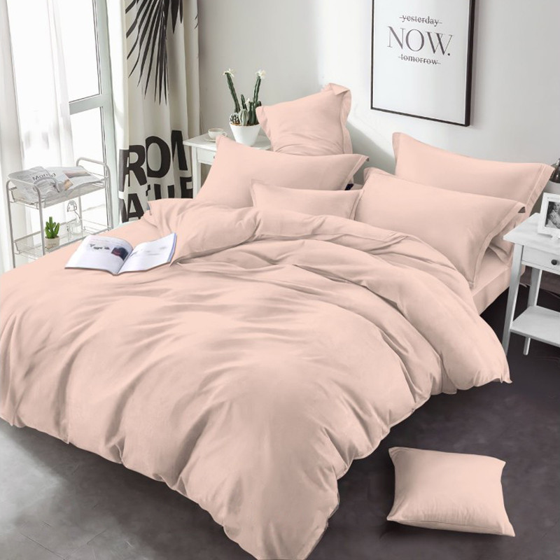 Пудрова бежева однотонна Бязь Gold Lux, бавовняна тканина 220 см для пошиття постільної білизни, рулон 50 м, Пакистан