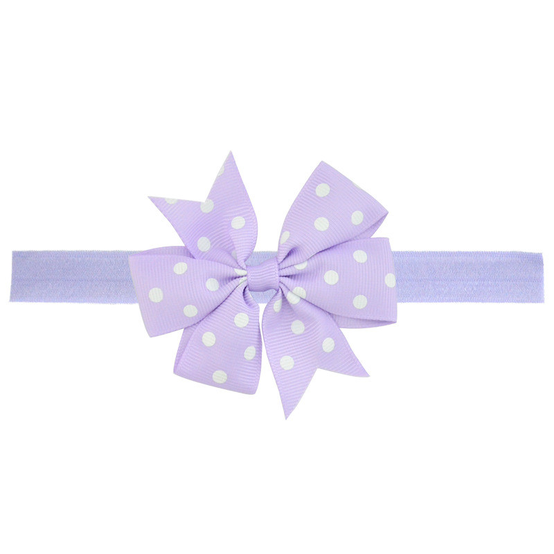 Дитяча пов'язка в горох one size бузковий, фото 1