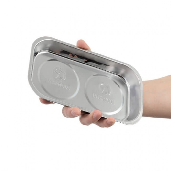 Тарілка магнітна подвійна 136*237*28 мм INTERTOOL ET-1053, фото 1