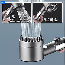 Масажна душова насадка, турбо-лійка TurboCharged Shower Head із силіконовими шипами, фото 6