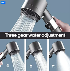 Масажна душова насадка, турбо-лійка TurboCharged Shower Head із силіконовими шипами, фото 3