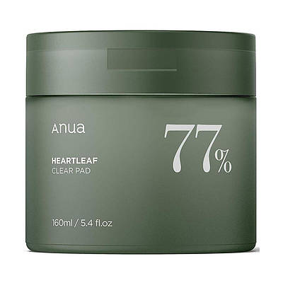 Тонер-пади для обличчя ANUA Heartleaf 77% Toner Clear Pad 160ml, 70шт