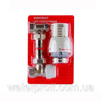Комплект кутовий для під'єднання радіатора з термоголовкою 1/2", Czech Product