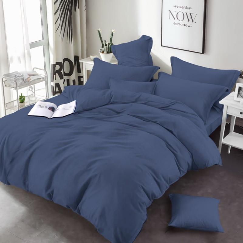 Синя однотонна тканина 220 см Бязь Gold Lux для пошиття постільної білизни, рулон 50 м, Пакистан