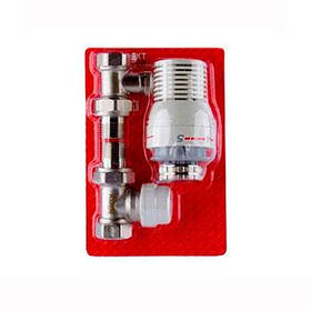 Комплект прямий для під'єднання радіатора з термоголовкою 1/2", Czech Product