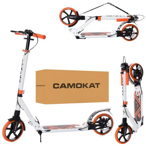 Самокат дорослий складаний ITrike SR 2-018-11-WOR Біло-жовтогарячий