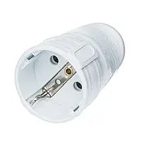 Гніздо штепсельне DE-PA із заземленням 10A біле