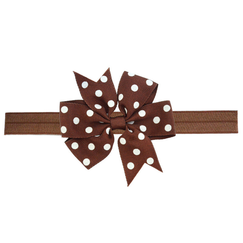 Дитяча пов'язка в горох one size коричневий, фото 1