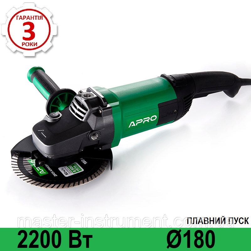 Машина шліфувальна кутова 180/2300 ПРМ (болгарка) APRO
