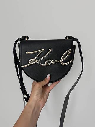 Жіноча сумка Karl Lagerfeld Black еко шкіра кросбоді Карл Лагерфельд чорна на 1 відділення KARL, фото 1