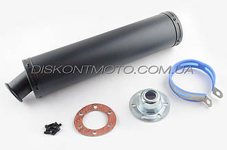 Глушник прямоток (тюнінг) 420*100 мм, кріплення d78 мм (гравітекс, чорний)