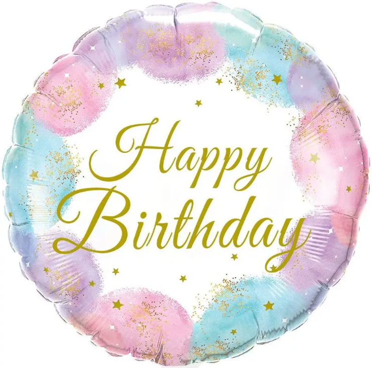 КТ192 КИТАЙ-КТ Коло 18" Happy Birthday - акварель