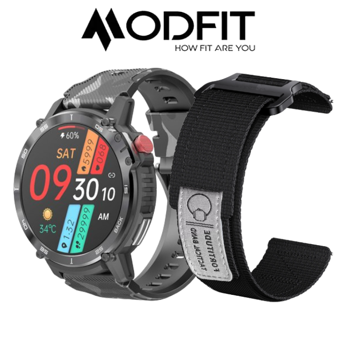 Чоловічий водонепроникний смарт годинник Modfit Sniper Pro з нейлоновим ремінцем