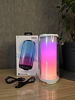 Портативна колонка Pulse 5/Блютуз колонка BT/TF/FM/AUX/USB з підсвіткою 20 Вт, Біла