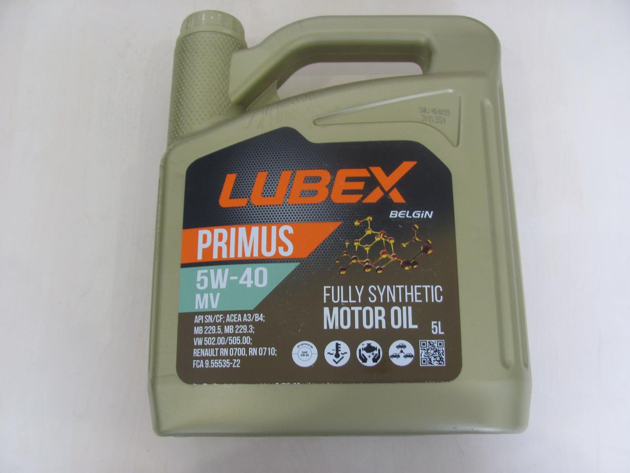 Олива моторна LUBEX PRIMUS MV 5W40 5L