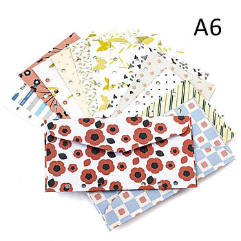 Набір конвертів для байндера А6 з челенджами 10шт KNV001