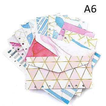 Набір конвертів для байндера А6 з челенджами 10шт KNV002