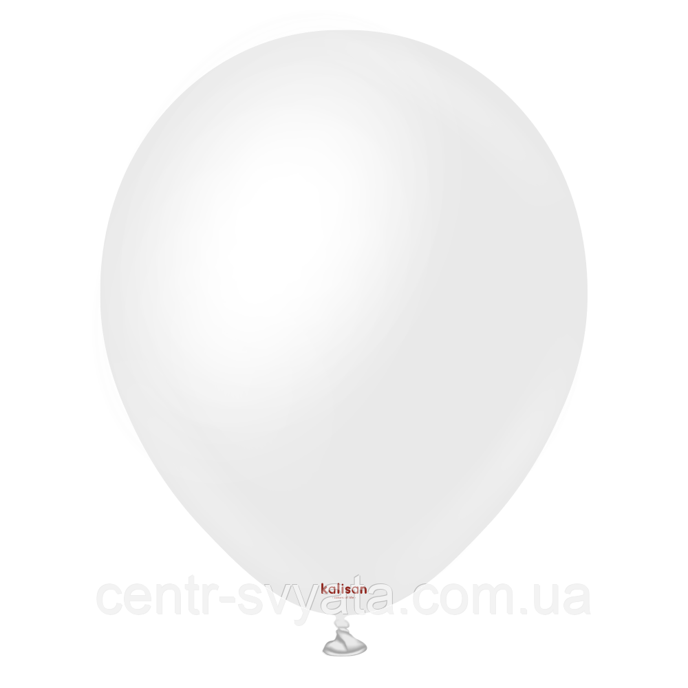 Латексна кулька Kalisan 12"(30 см) Satin Snow White | Сатин сніжно-білий