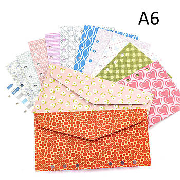 Набір конвертів для байндера А6 з челенджами 10шт KNV003