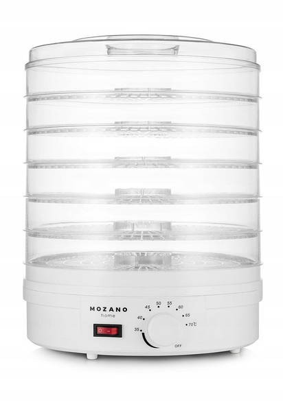 Сушарка дегідратор для овочів та м'яса Mozano AGD/SUS/03#BIA (500 Вт, сито 28 см, до 70 °C)