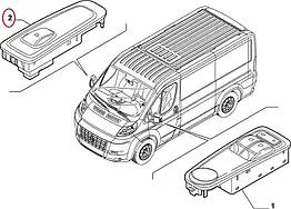 Кнопка склопідйомника права Fiat Ducato 250, Peugeot Boxer 3, Citroen Jumper 3 (2006-2014), 735421709