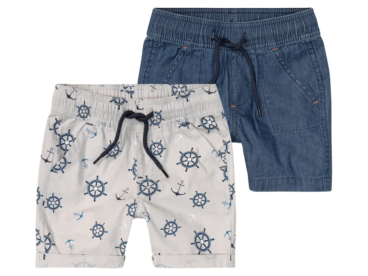 Шорти бермуди для хлопчика сірі та джинсові Lupilu 98/104см, фото 1