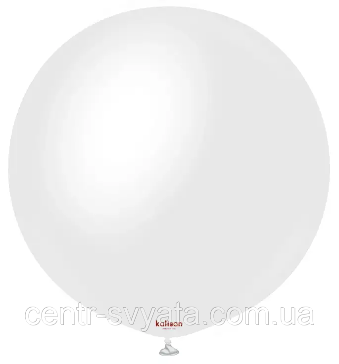Латексна кулька Kalisan 18"(45 см) Satin Snow White | Сатин сніжно-білий
