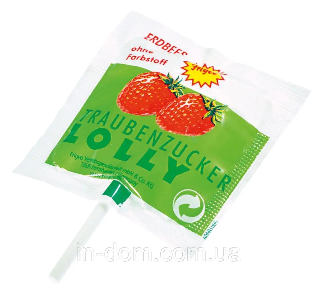 Льодяник на паличці з Декстрозою Frigeo Traubenzucker Lolly Tropic зі смаком полуниці, 9 г
