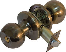 Ручка кнопка 607 (3587) AB ант.латунь з кл