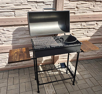 Мангал із кришкою барбекю VULKAN MP 65 BBQ з потужною жаровнею. В комплекті  повний набор аксесуарів