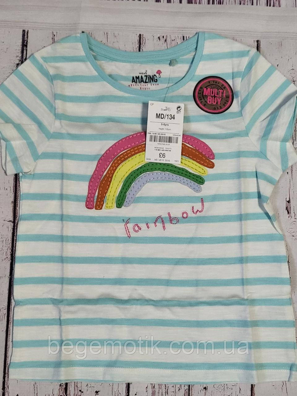NEXT Футболка з аплікацією веселка для дівчинки 5-6 років зріст 116