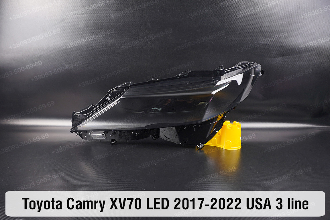 Скло фари Toyota Camry XV70 LED USA (2017-2022) 3 лінії ліве
