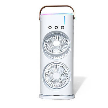 Вентилятор зволожувач настільний подвійний Double-ended Spray Fan LED USB з пультом