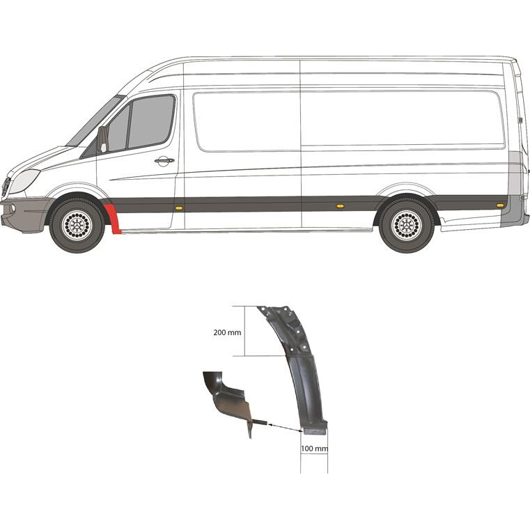 Рем переднього крила MERCEDES SPRINTER (06- р.) лівого (вир-во Polcar)
