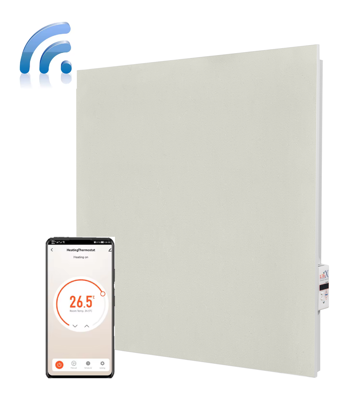 Wi-Fi обігрівач 1DAL Smart 400 (бежевий) | Розумна керамічна панель (SMRT400BE)