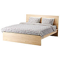 MALM Каркас кровати, высокий, дубовый шпон × белый, Leirsund 191.751.70