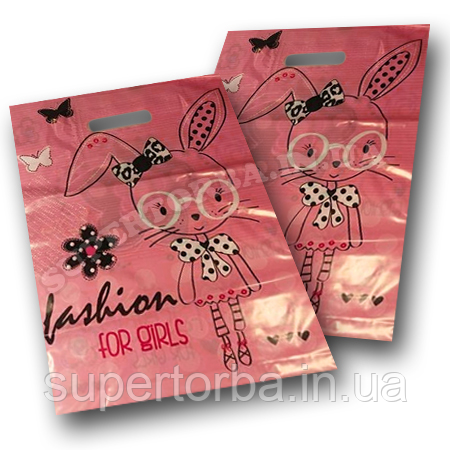 Пакет поліетиленовий із прорізною ручкою розмір 30х37 "Зайчиха" 50 штук, фото 1