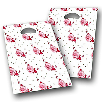 Пакети з вирубною ручкою поліетиленові розмір 25х35 "Трояндочки" Комсерв 100 штук