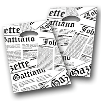 Поліетиленові пакети з вирубною ручкою з малюнком розмір 25х35 "Газета" Комсерв 100 шт/уп.