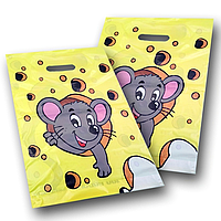 Пакети з вирубною ручкою поліетиленові розмір 30х37 "Мишка в сирі" 50 шт/уп.