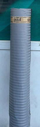 Тканина 100% бавовна для постільної білизни Страйп-сатин смужка сірий однотонний 220 см у рулоні (50 м), фото 2