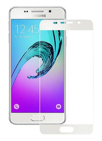 Захисне скло Glass Protector для Samsung A3/ A310F Білі рамки, фото 1
