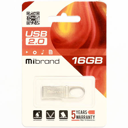 USB Флешка (Флеш-накопичувач) 2.0 Mibrand Irbis 16GB Сріблястий (MI2.0/IR16U3S), фото 3