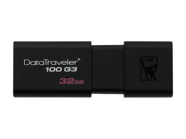 USB Флешка (Флеш-накопичувач) 3.0 Kingston DT 100 G3 32GB Чорний (DT100G3/32GB), фото 1