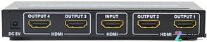 Спліттер HDMI Spliter 1-вхід - 4-виходи ST-0104B, фото 3