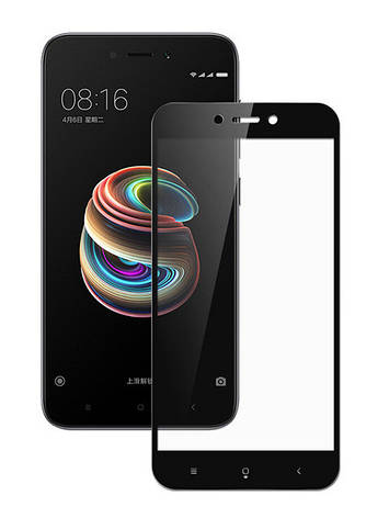 Захисне скло NZY для Xiaomi Redmi 5A Full Glue Чорні рамки (999840), фото 1