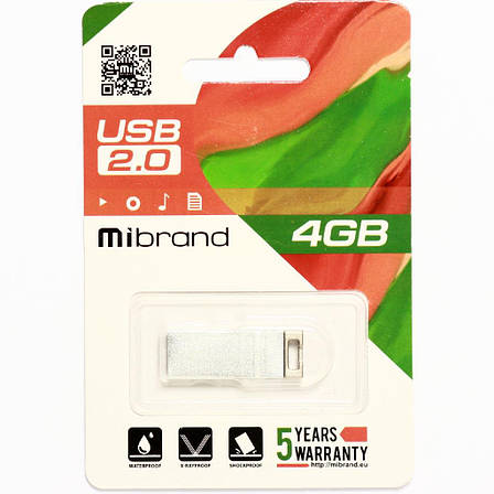 USB Флешка (Флеш-накопичувач) 2.0 Mibrand Сhameleon 4Gb Сріблястий (MI2.0/CH4U6S), фото 3